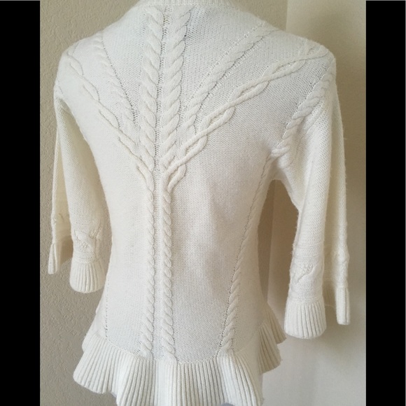 Kate Spade white sweater cable knit wool blend - Picture 4 of 8